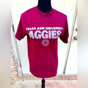 Texas A&M University, Burgundy, Gray & White, Short Sleeve, Shirt, Size Small